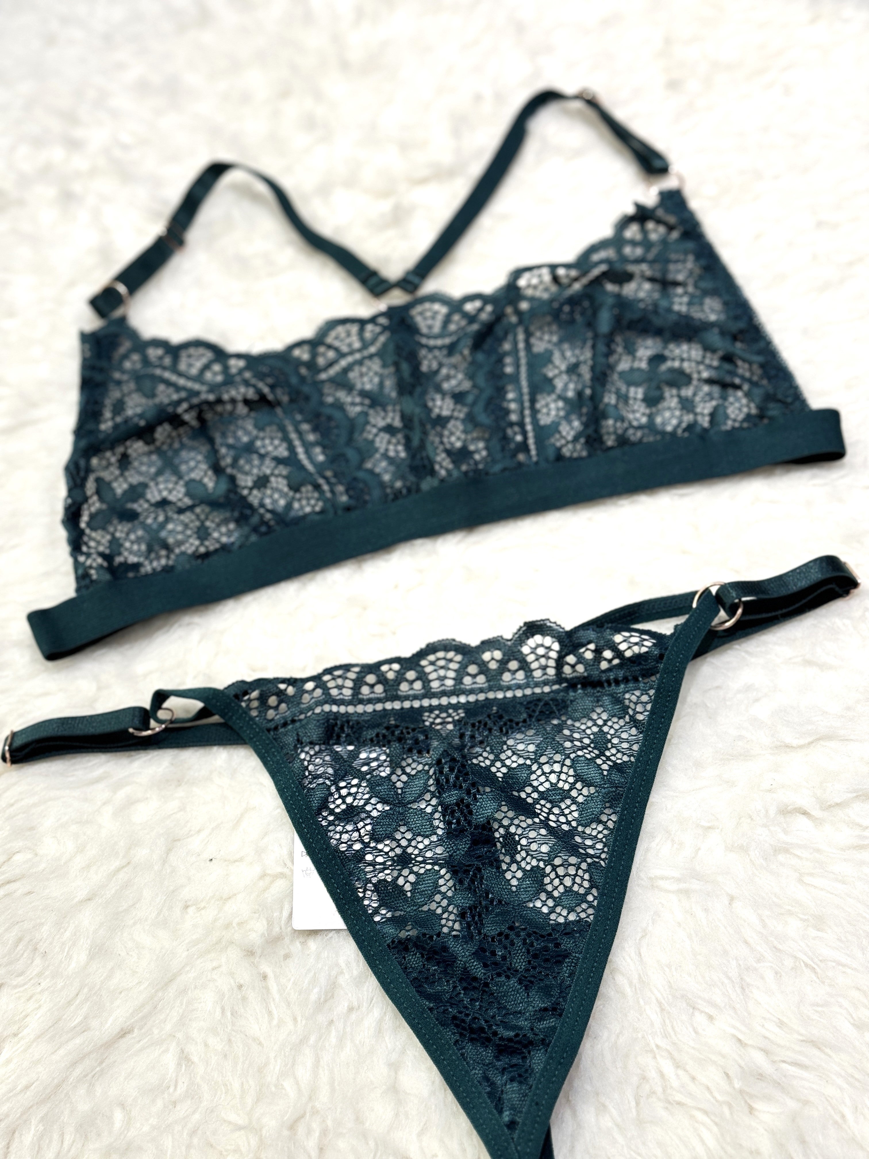 Silk Secret Temple Flowers Embroidery Bikini sexy green color non padded br a price in pakistan