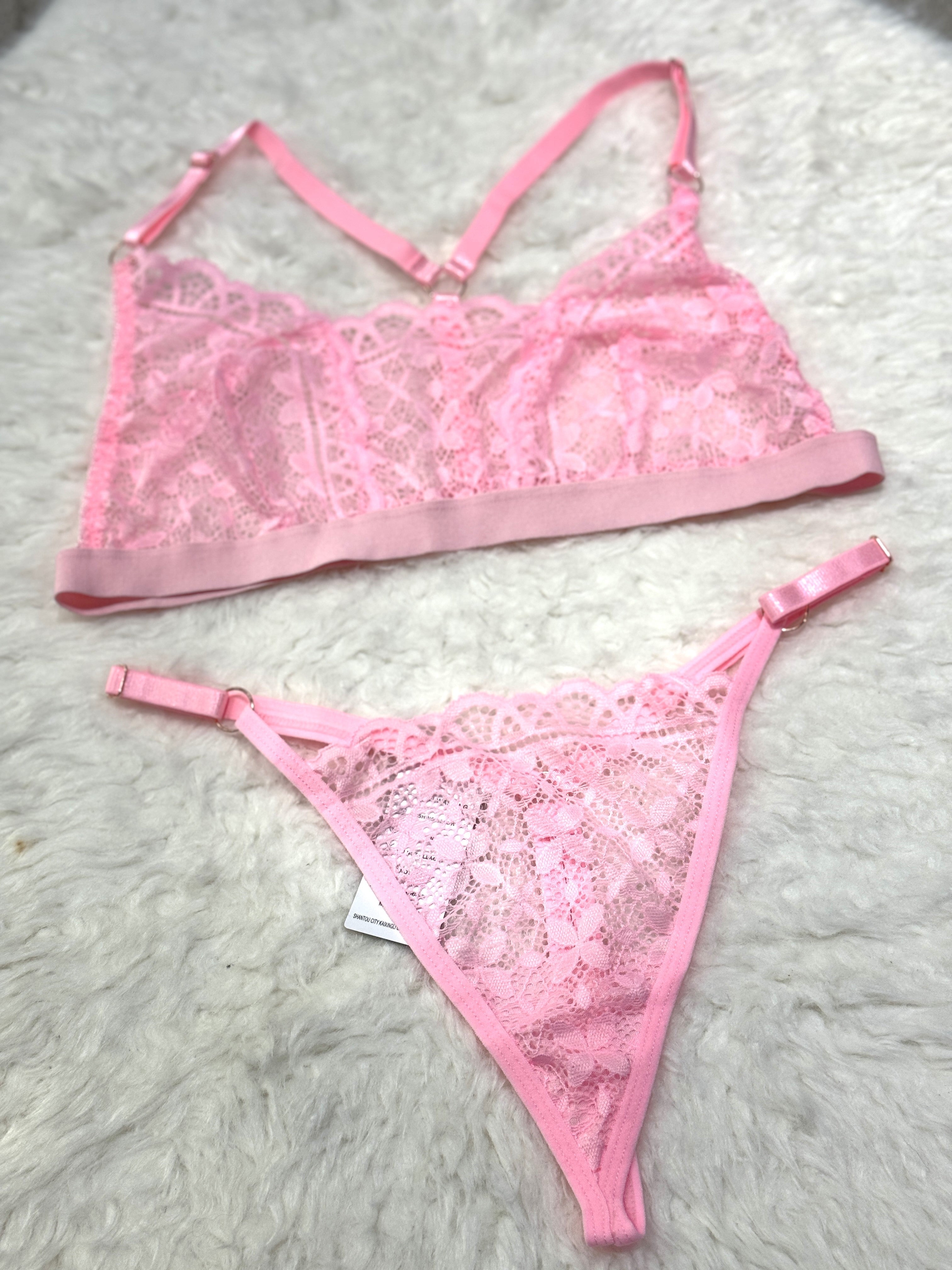 Silk Secret Temple Flowers Embroidery Bikini sexy pink color non padded br a price in pakistan