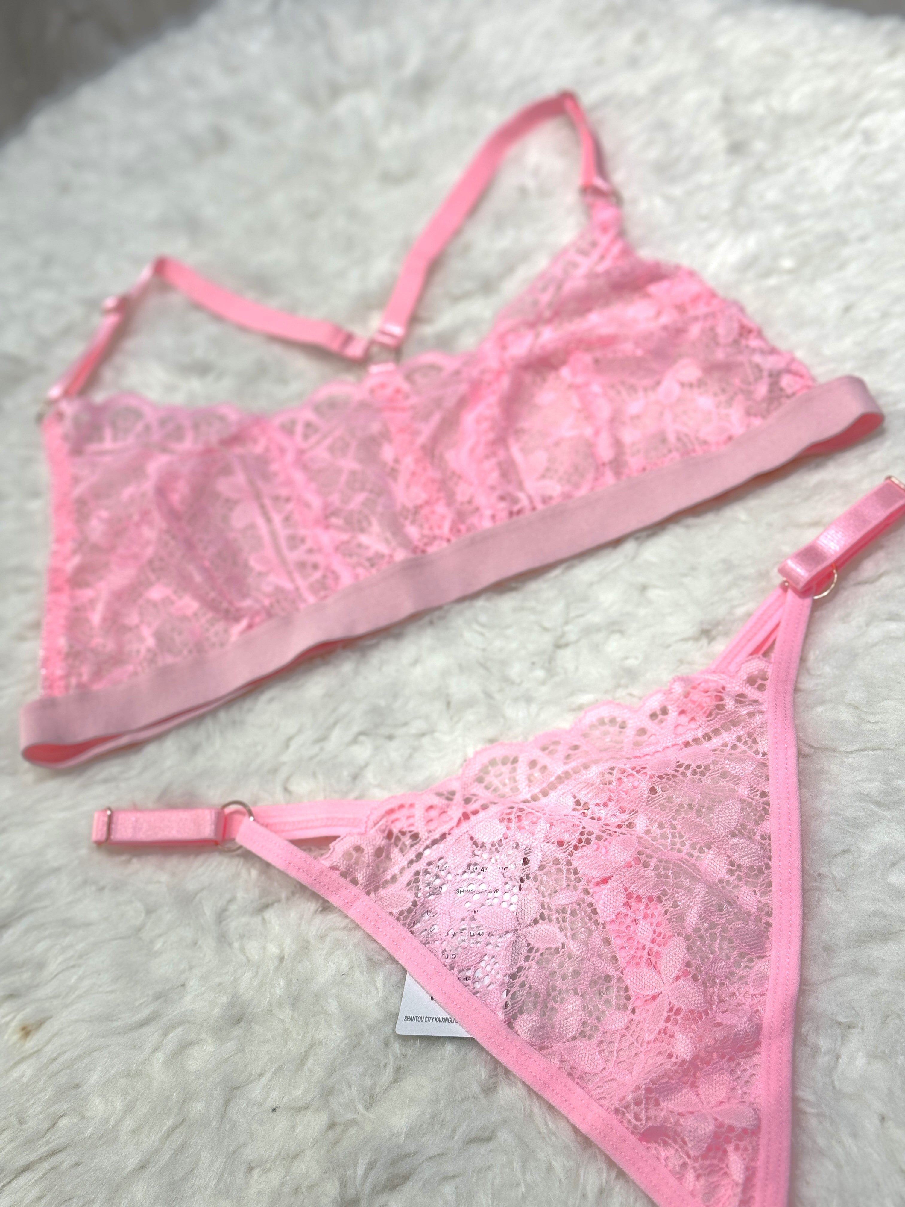 Silk Secret Temple Flowers Embroidery Bikini sexy pink color non padded br a price in pakistan