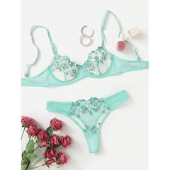 Silk Secret Fairy Floral Embroidery Bra and Panty set