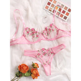 Silk Secret Fairy Floral Embroidery Bra and Panty set