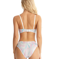 Silk Secret Rainbow Moon Print Padded Bra and Panty Set