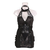 Silk Secret Collar Open Neck Sexy Mesh Lingerie