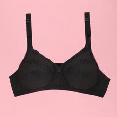 Silk Secret Cross Embroidered Casual Non Padded Wireless Bra