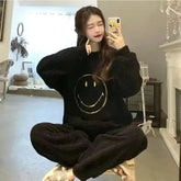 Silk Secret Smiley Face Fleece Pajama Suit