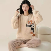 Silk Secret Love Teddy Fleece Pajama Suit