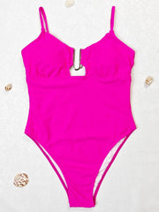 Silk Secret Pink V Suspender One piece Bikini Swimsuit