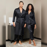 Silk Couple Set – Men’s Robe+Pants & Women’s Pajama Set
