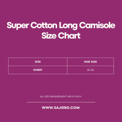 Silk Secret Super Cotton Long Camisole for Women