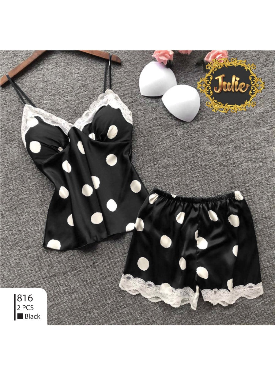 Silk Secret Polka Dot - 2pc Silk Inner & Shorts Cami Set