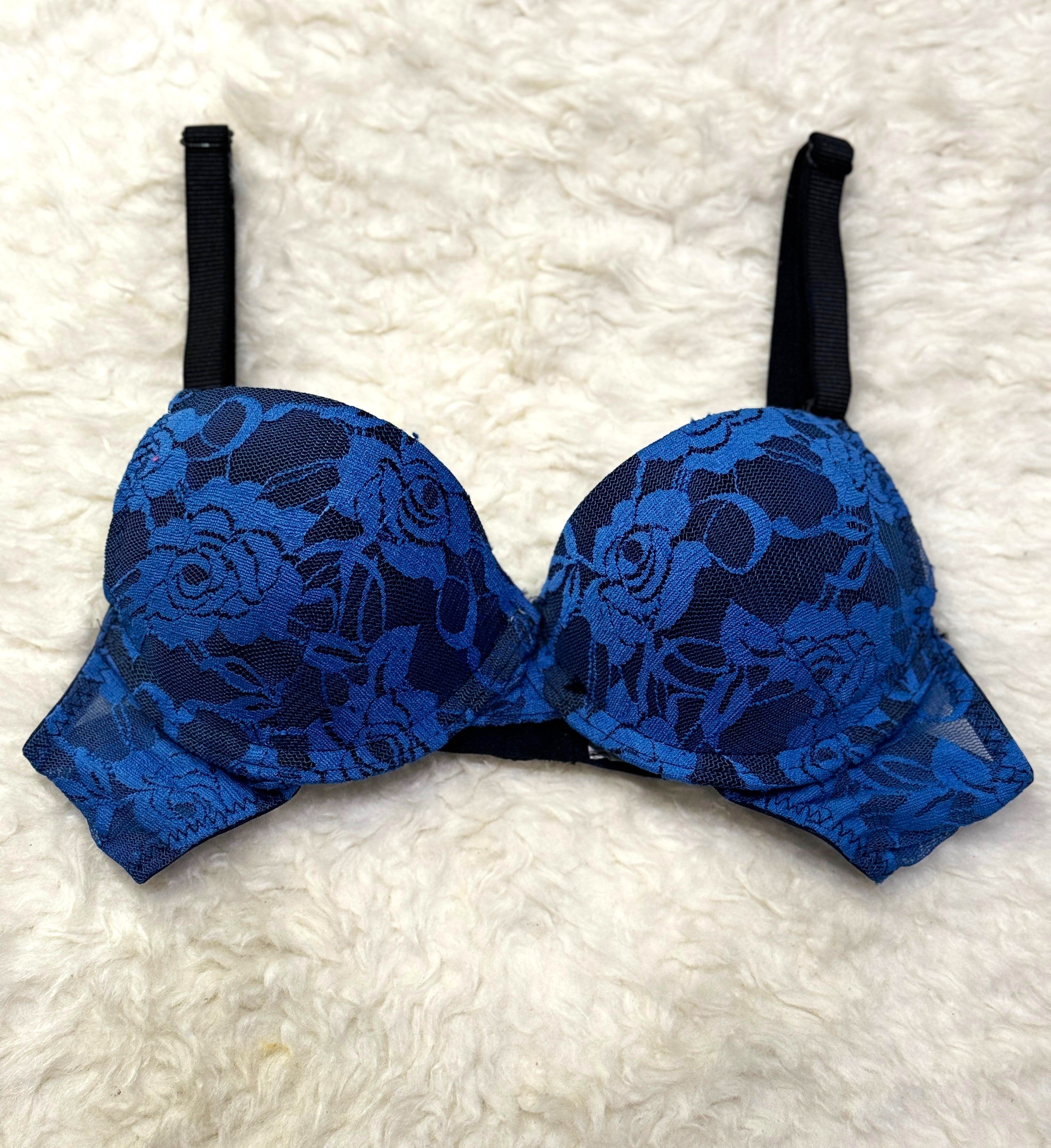 Silk Secret Spark Blue Floral Casual Padded Bra best quality unique design bra price in pakistan