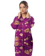 Silk Secret Linen Pajama Suit with Scrunchie - Teddy Dreamwear