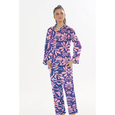Silk Secret Linen Pajama Suit with Scrunchie - Breeze Bloom