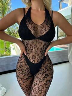 Silk Secret Jaguar Pattern Full Body Transparent Stocking