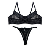 Silk Secret Bra Set - Noir Fleur