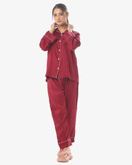 Silk Secret Silk Pajama Suit with Scrunchie - Pearl