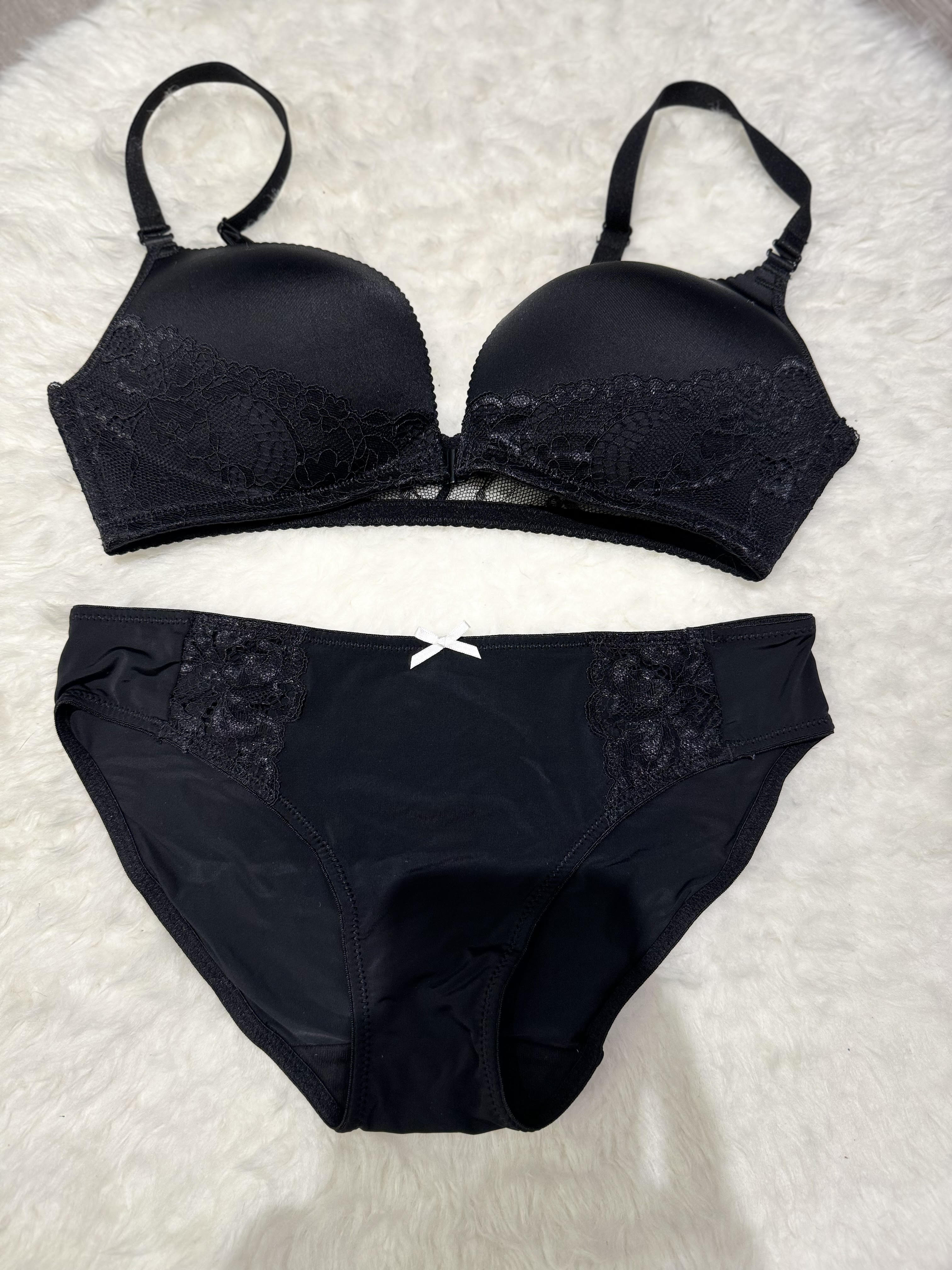 Silk Secret Front Open Padded Bra and Panty Set
