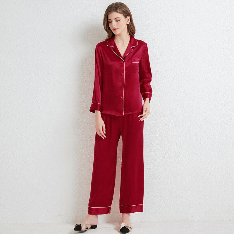 Pearl Pajama Suit With Scrunchie for Women