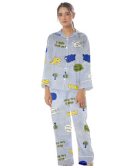 Silk Secret Linen Pajama Suit with Scrunchie  - Happy Snooze