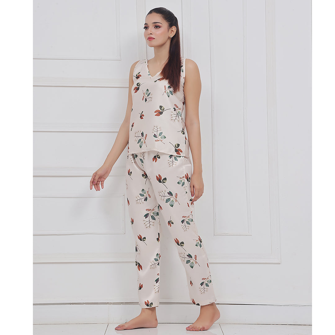 Silk Secret Spice Ceder Strap Jumpsuit Printed Floral Ash
