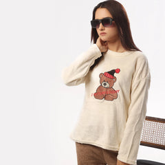 Silk Secret Fleece Long Sleeve Pajama Suit Snow Teddy
