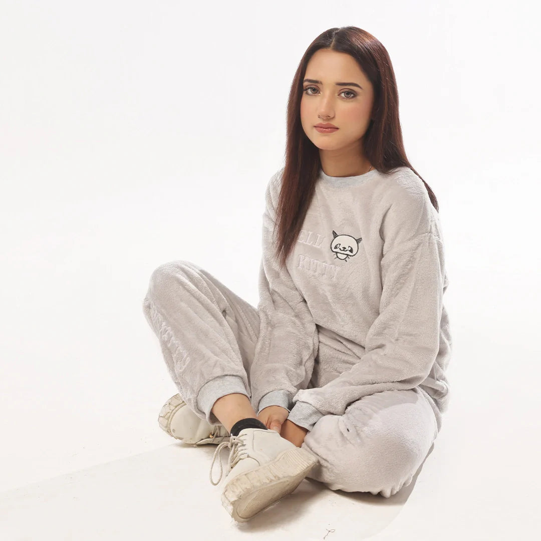 Silk Secret mini Panda Fleece Pajama Suit