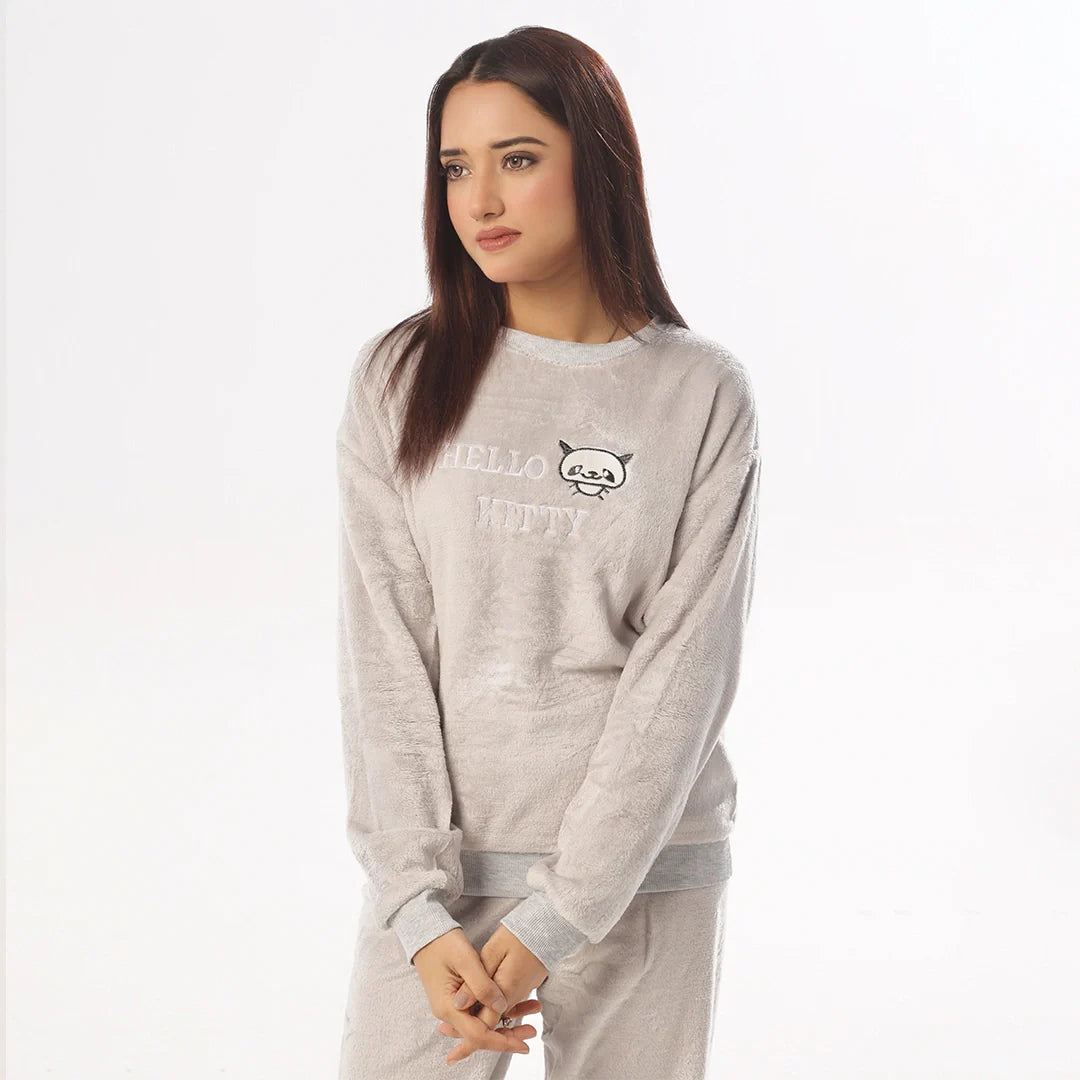 Silk Secret mini Panda Fleece Pajama Suit