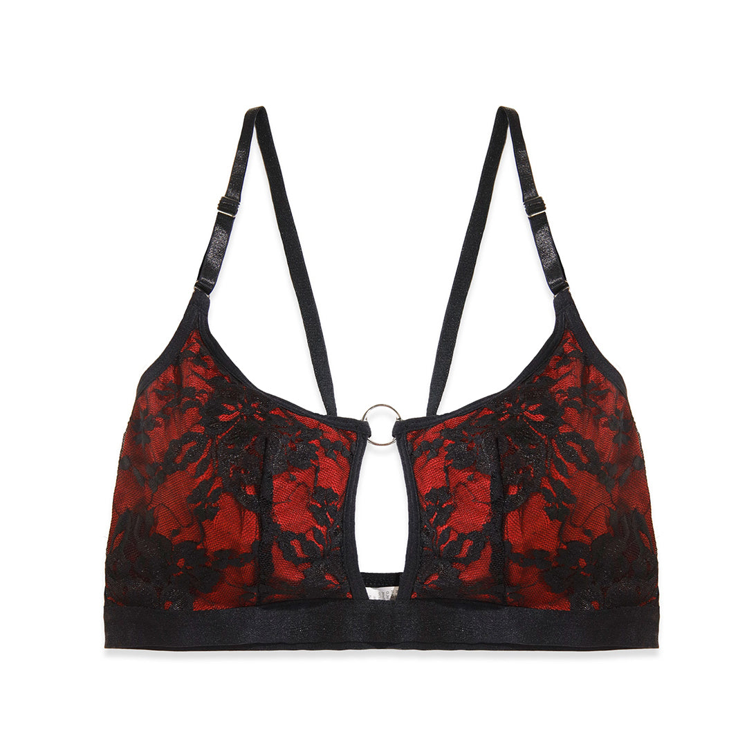 Silk Secret Flora Maroon Embroidered Bra