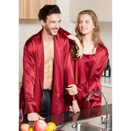 Buy Luxury Silk Couple Robes Rid in Pakistan