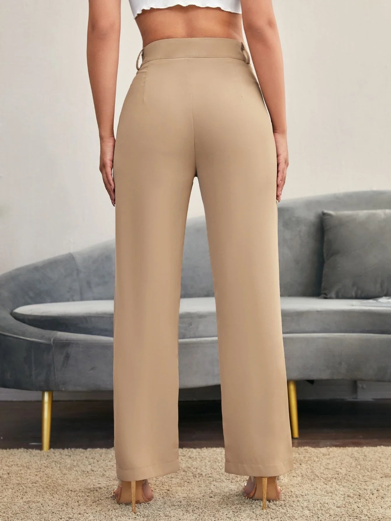 Shein Solid Straight Leg Pants