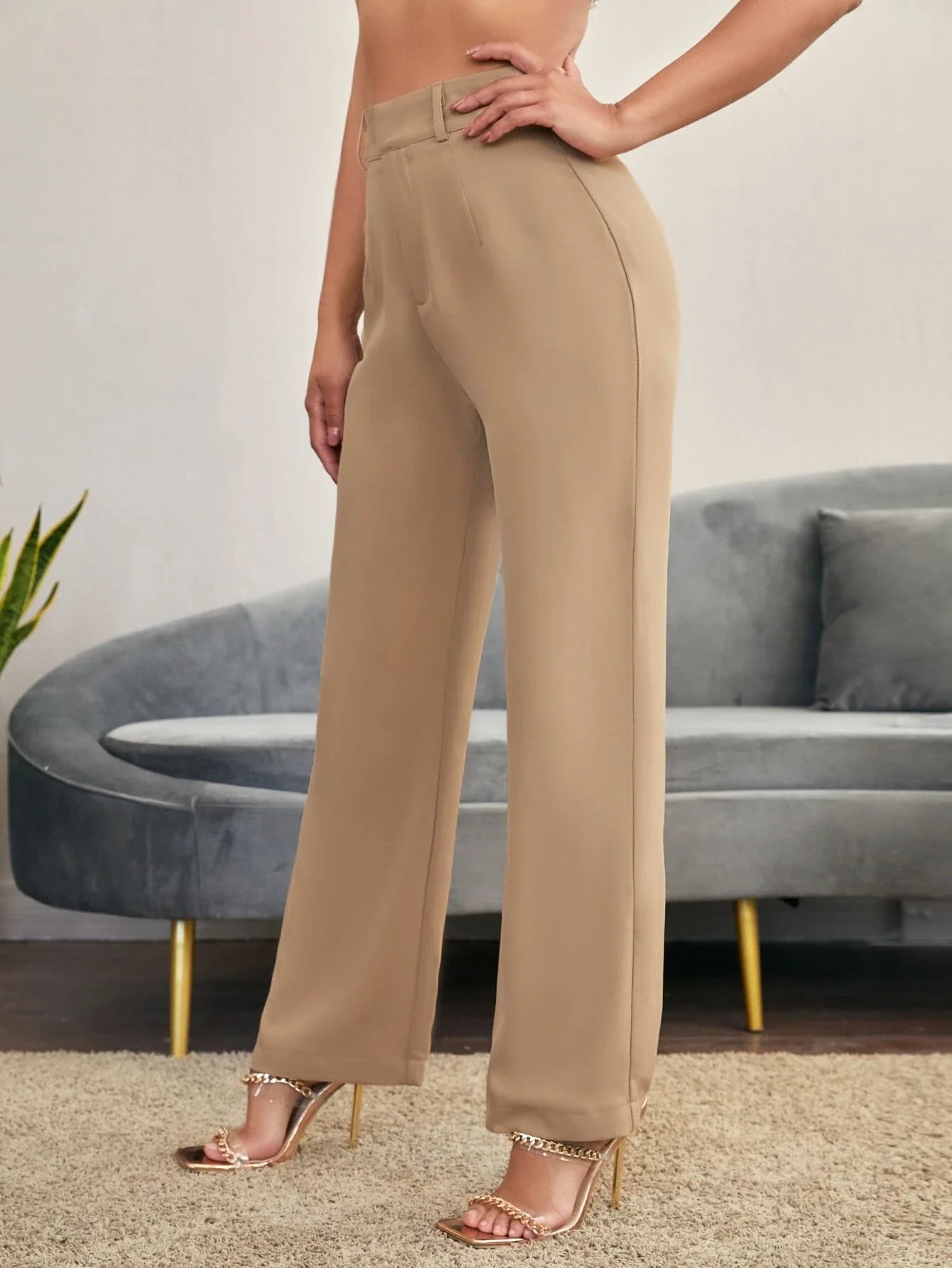 Shein Solid Straight Leg Pants