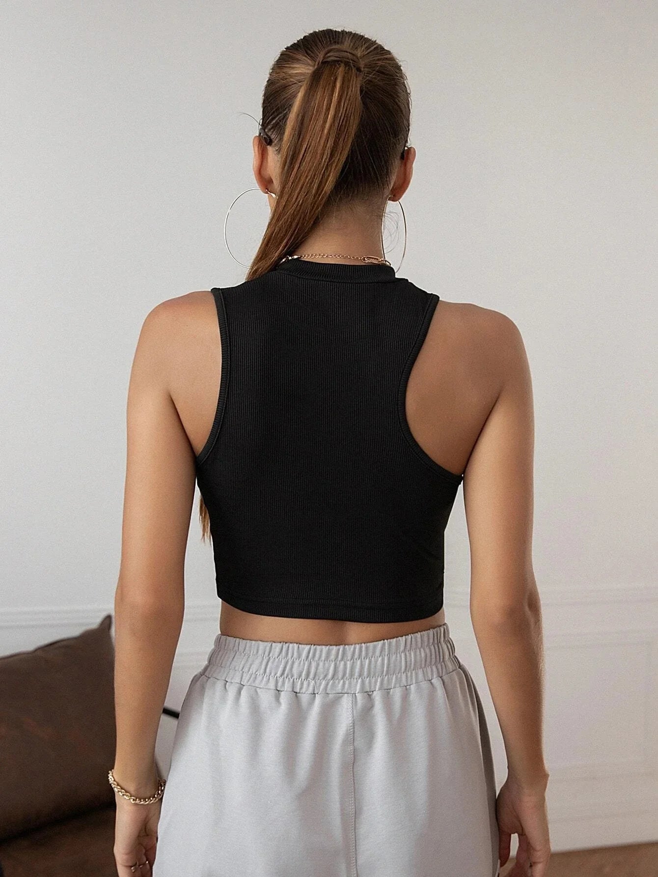 SHEIN Asymmetrical Neck Tank Top