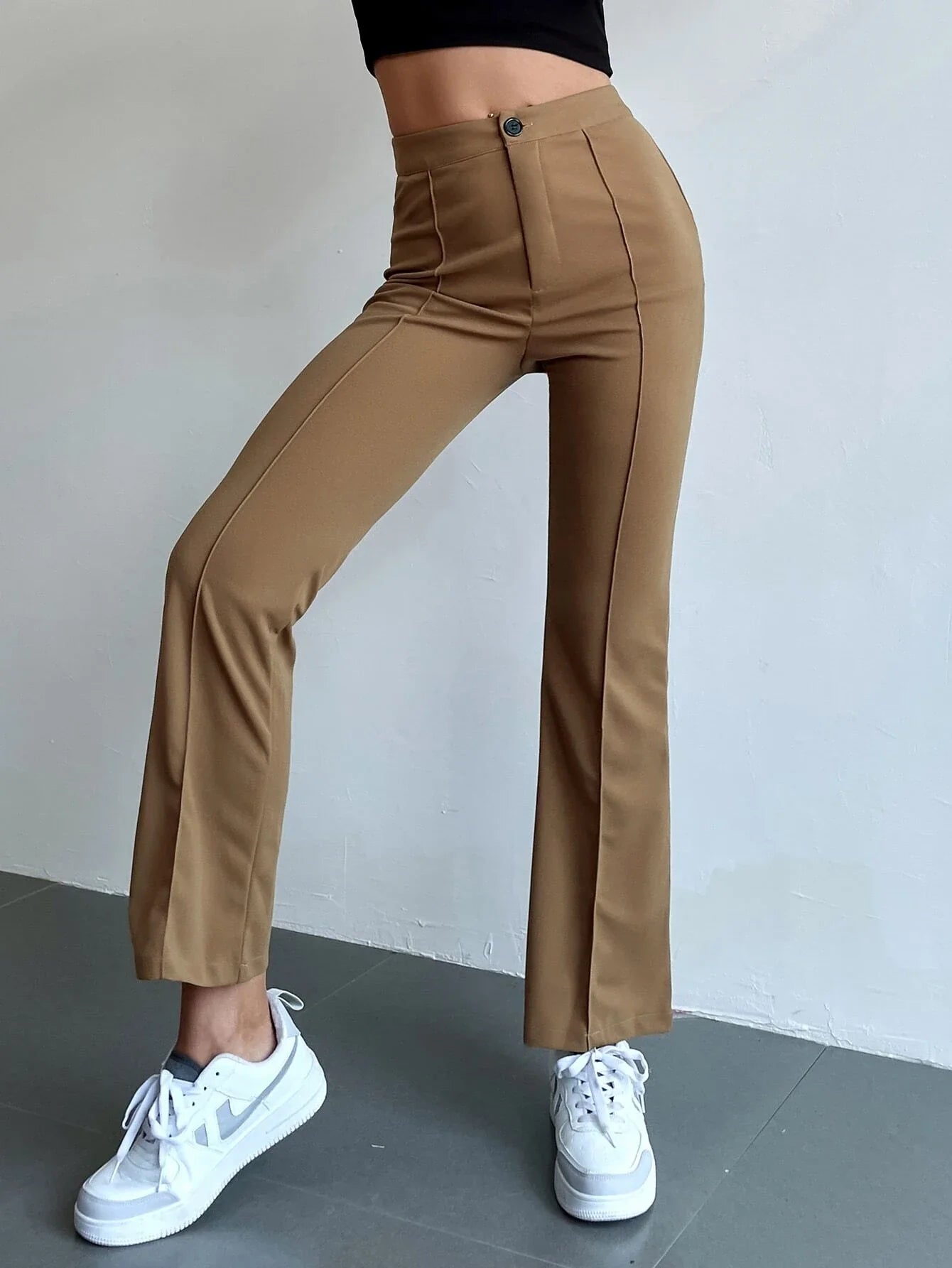 Shein Seam Front High Waist Flare Leg Pants