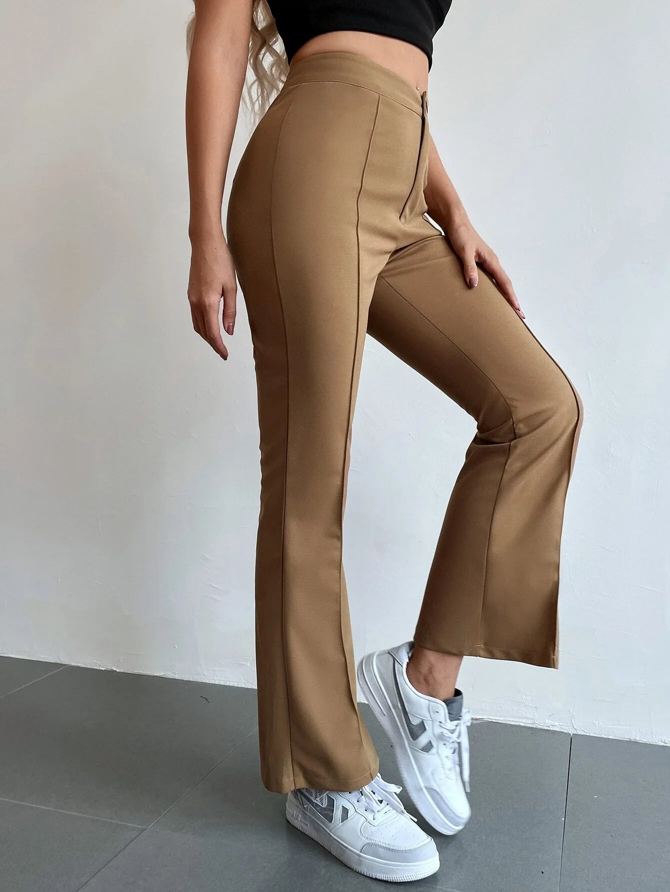 Shein Seam Front High Waist Flare Leg Pants