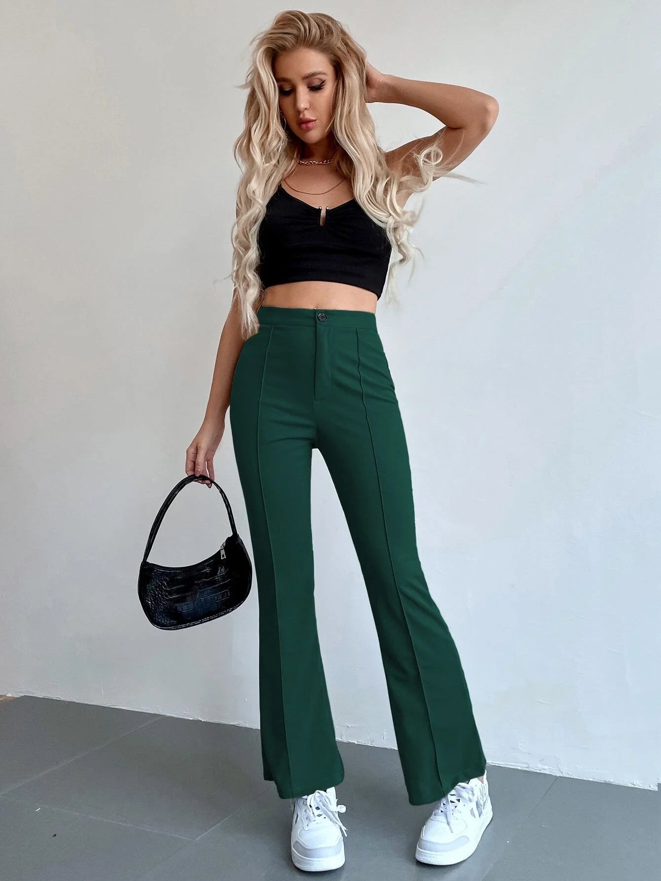 Shein Seam Front High Waist Flare Leg Pants