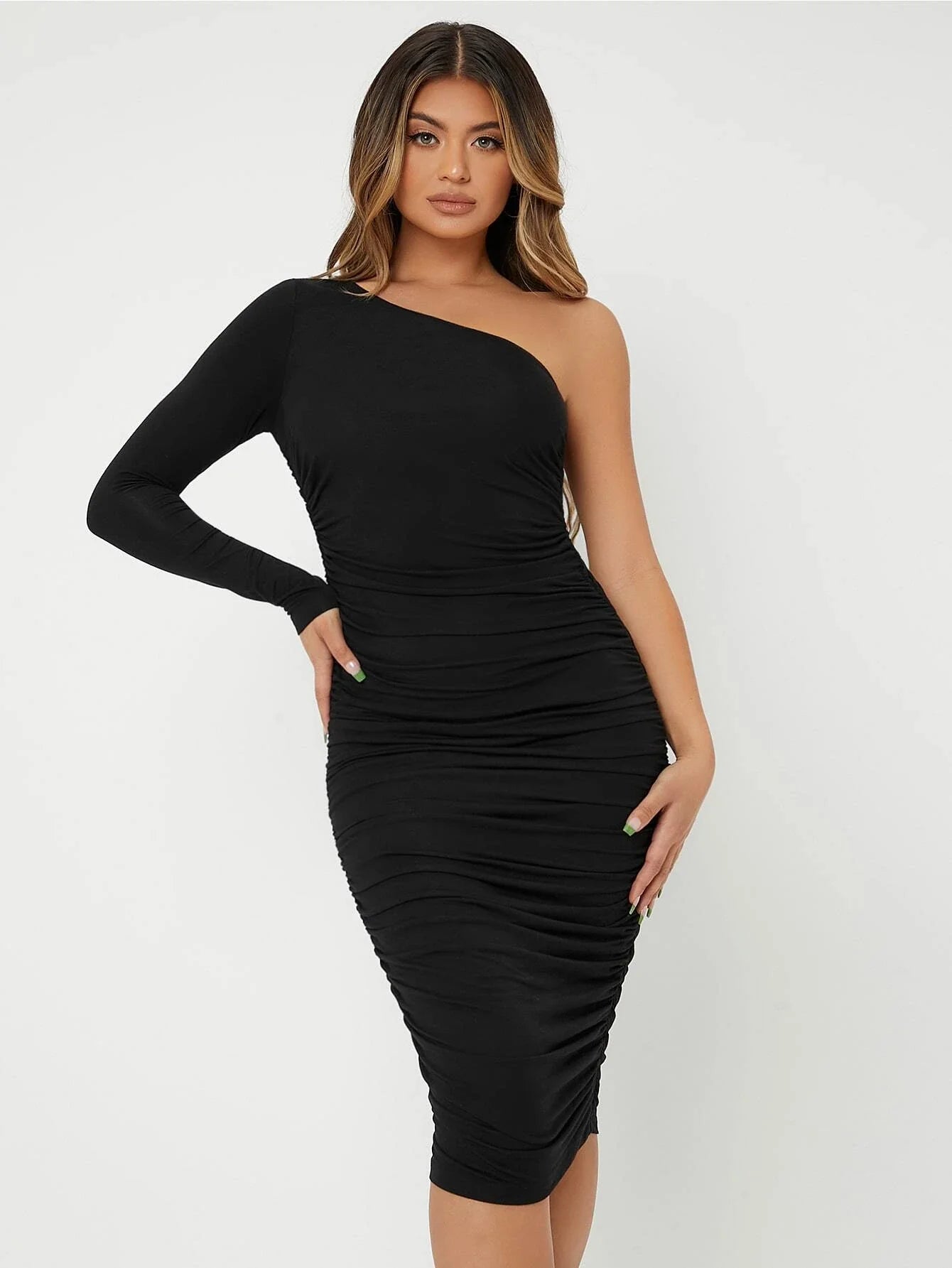  | (Upcoming) SHEIN SXY One Shoulder Ruched Bodycon Dress | Dress | Shein | OneHub