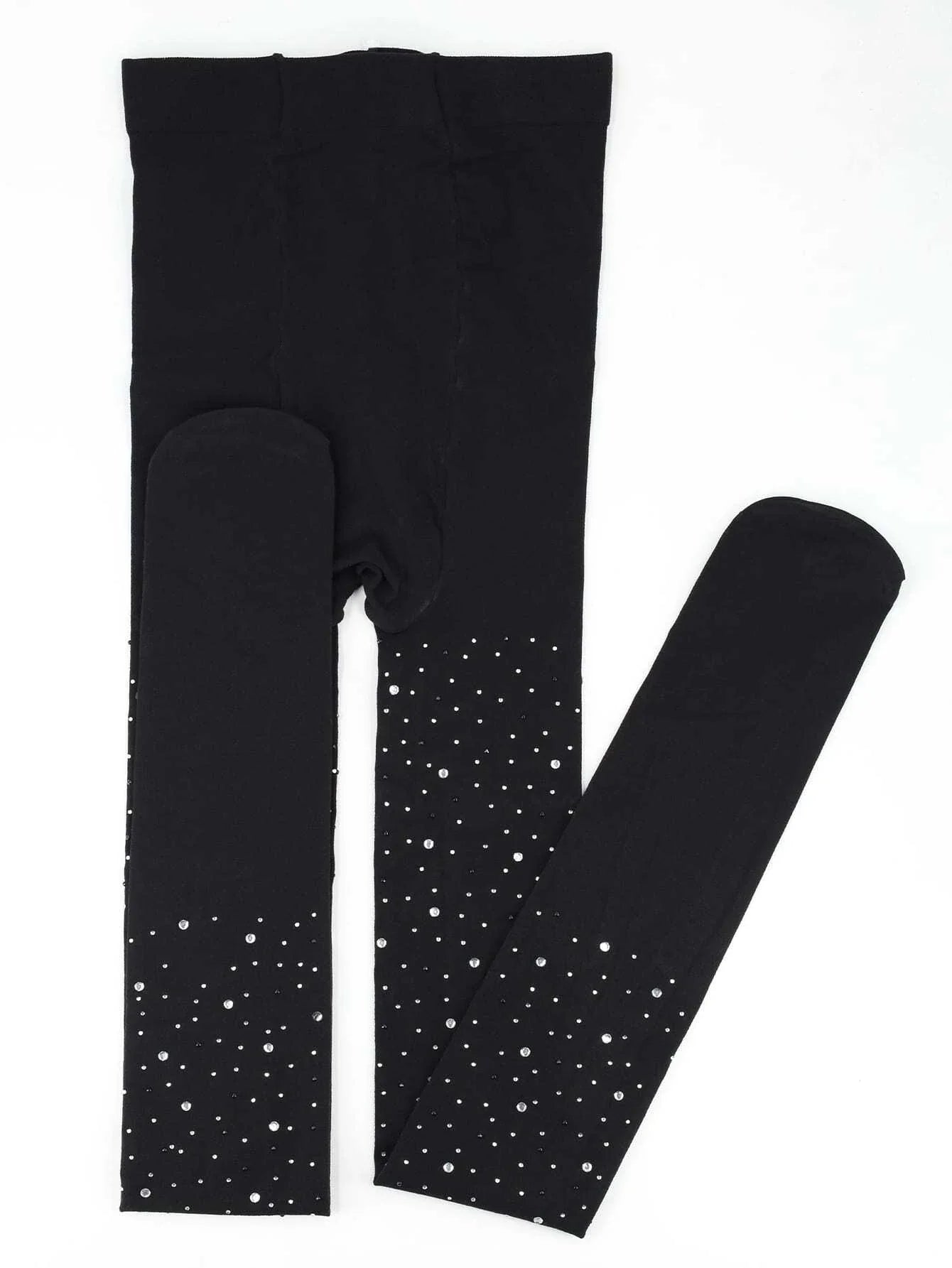 SHEIN Rhinestone Decor Tights