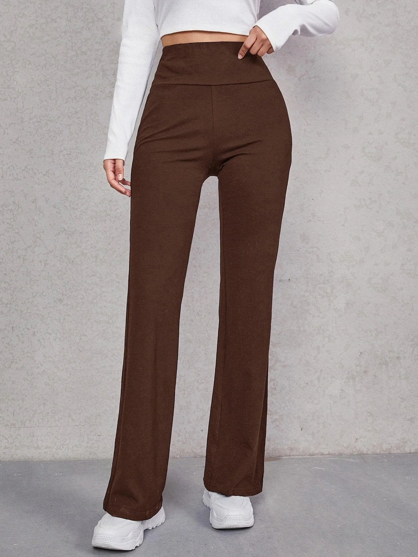 SHEIN Unity Wide Waistband Flare Leg Pants