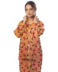 Silk Secret Linen Pajama Suit with Scrunchie - Peach Berry