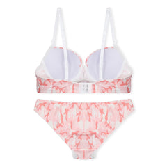 Silk Secret Fuzzy Floral Padded Bra and Panty Set