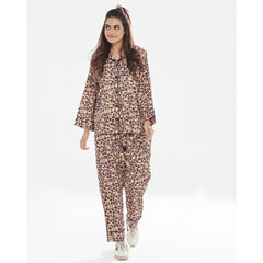 Silk Secret Silk Pajama Suit with Scrunchie - Cheetah Charm