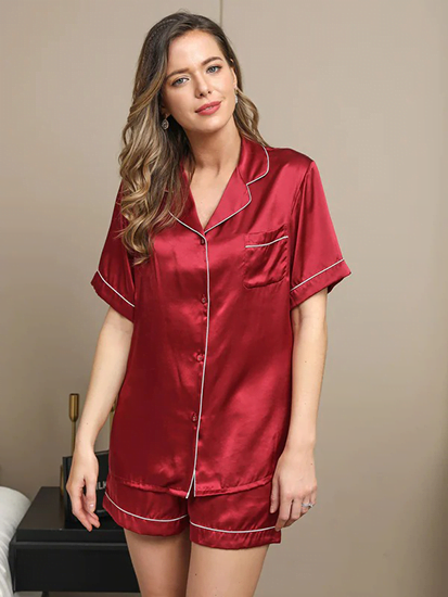 Buy Women’s Silk Short Pajamas Set in Pakistan