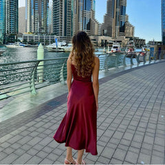 Solid Color Fish Slim Fit Luxury Dress