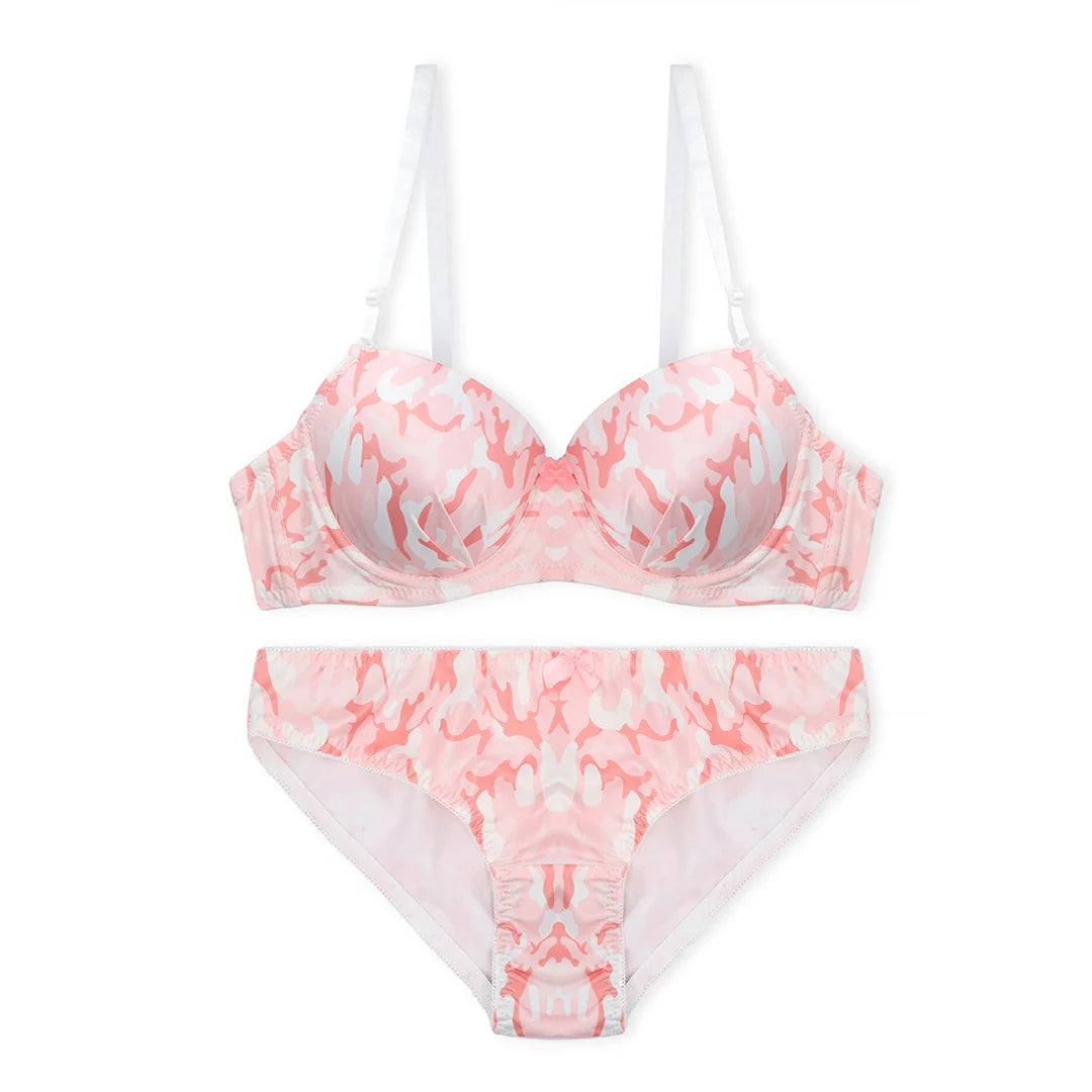 Silk Secret Fuzzy Floral Padded Bra and Panty Set