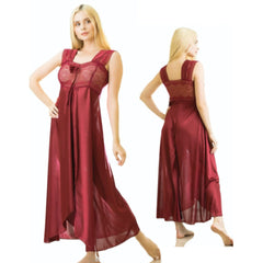 Silk Secret Elegant 1 Piece Cross Cut Long Nightie (011)