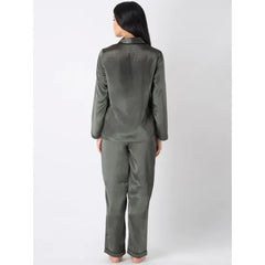 Women'S Charcoal Buttondown Sleepwear Pj Set. Sm-250