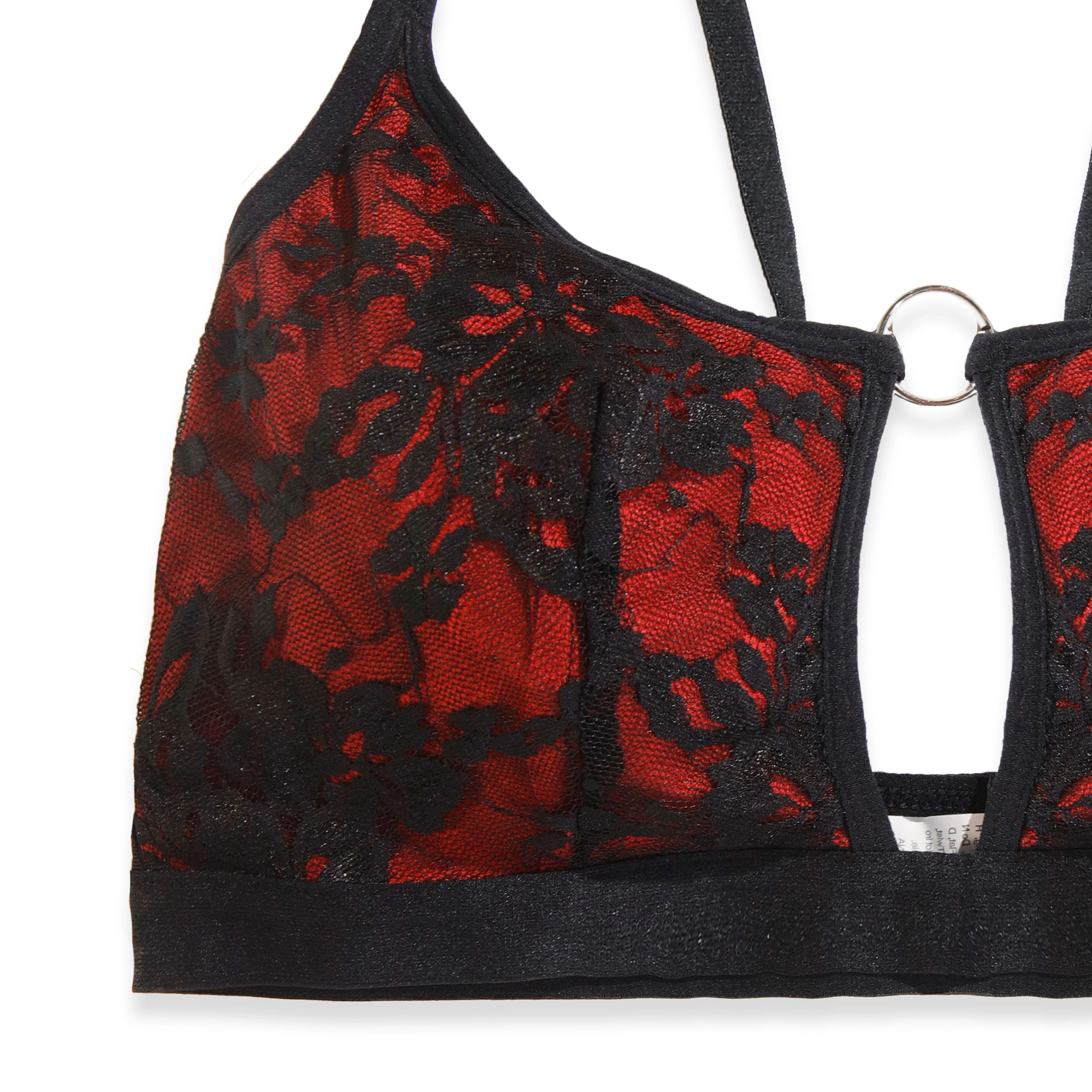 Silk Secret Flora Maroon Embroidered Bra