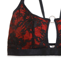 Silk Secret Flora Maroon Embroidered Bra