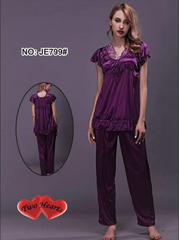 Silk Secret Two Hearts 100% Silk Pajama Suit