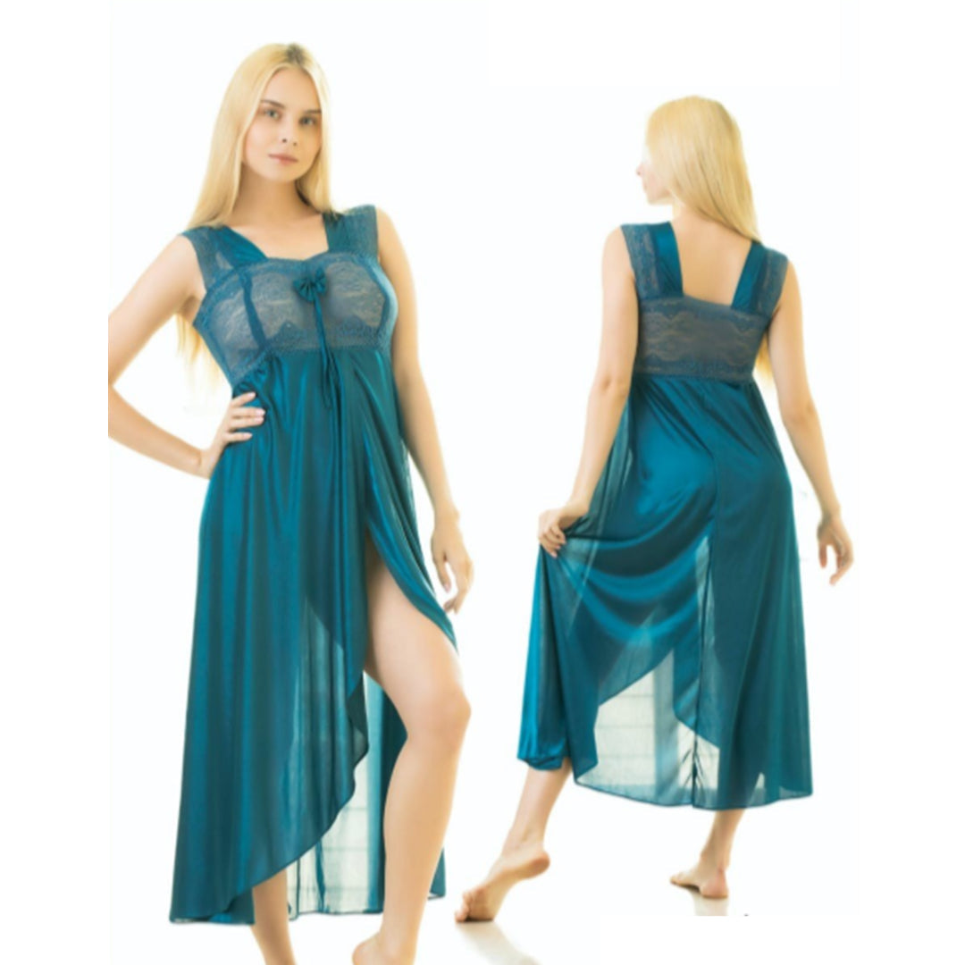 Silk Secret Elegant 1 Piece Cross Cut Long Nightie (011)